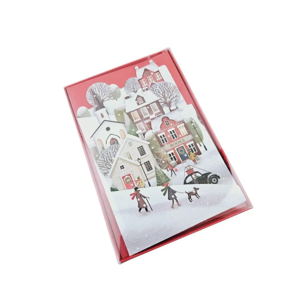 American Greetings Christmas Holiday Cards Envelopes Set 8 Pack Sealed Glitter